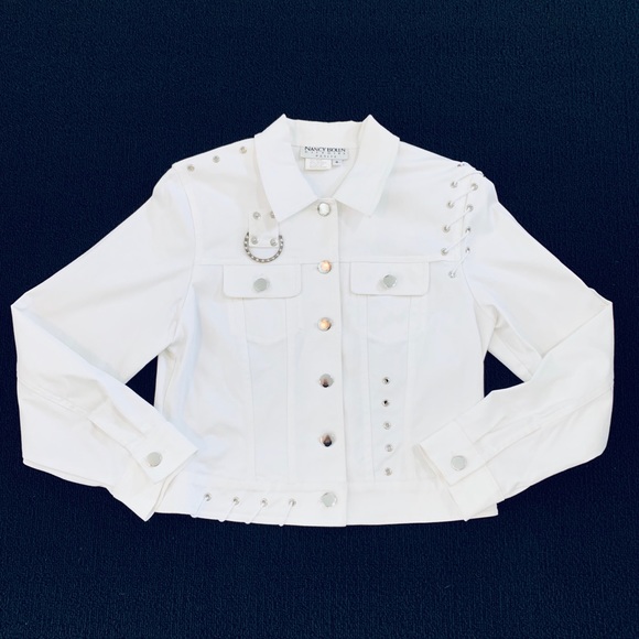 petite white denim jacket